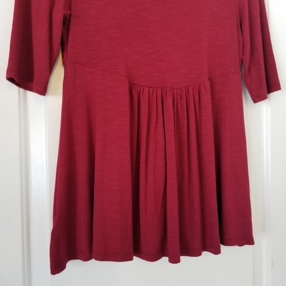 Anthropologie Deletta Empire Waist V Neck Red Short Sleeve Blouse Top Size Small - Picture 5 of 8